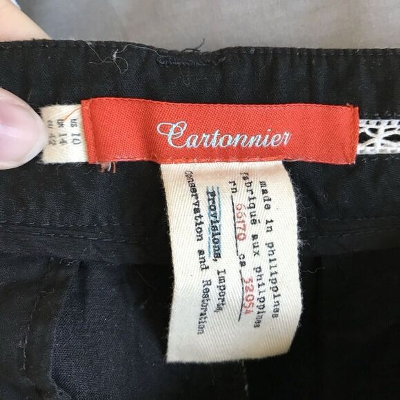 Anthropologie Cartonnier Neda Shorts Black White Geometric Print 4” Retro Mod 10 - Picture 9 of 10